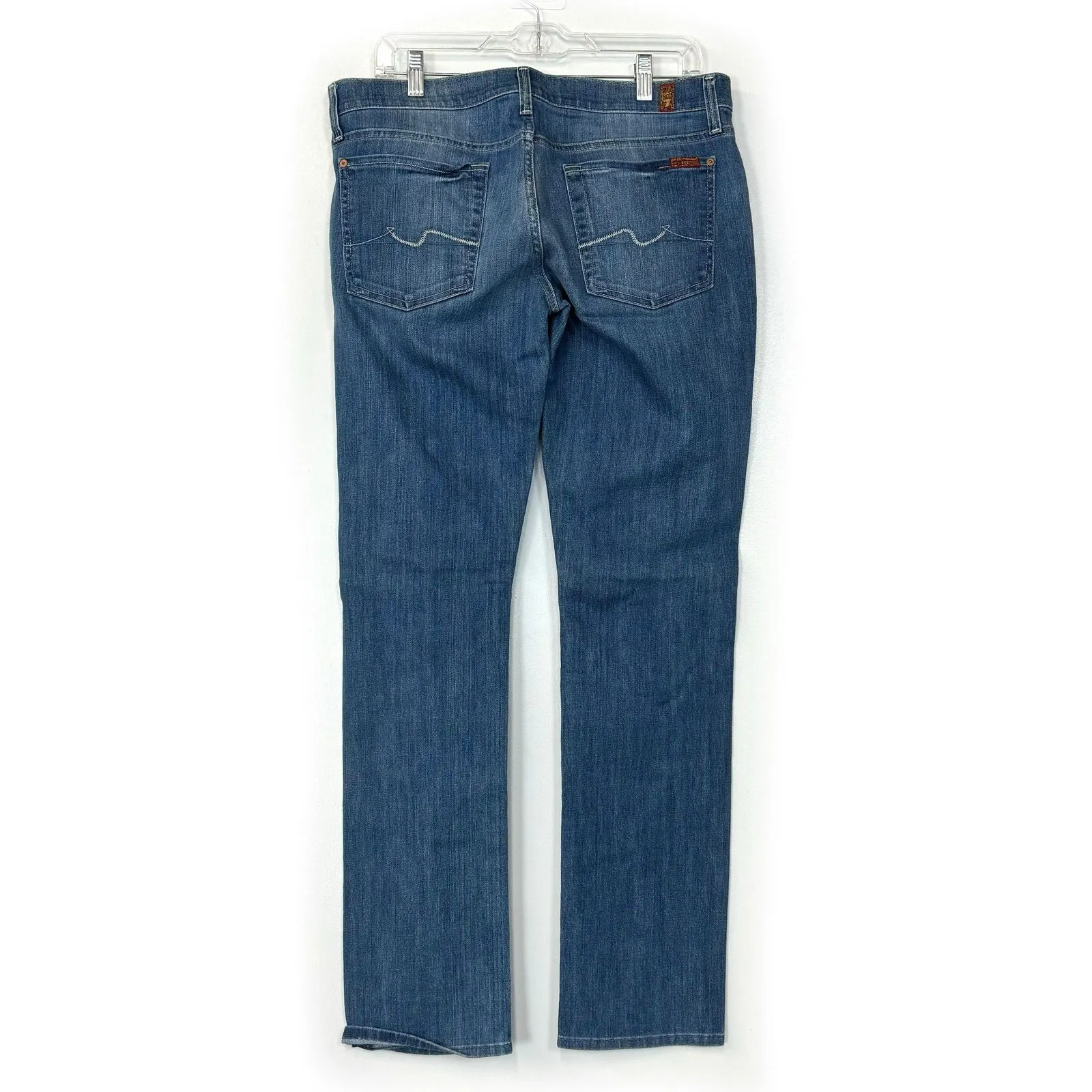 7 For All Mankind Women's Straight Leg Denim Jeans - Comfortable Fit for Everyday Wear - Available in Blue - Size 32