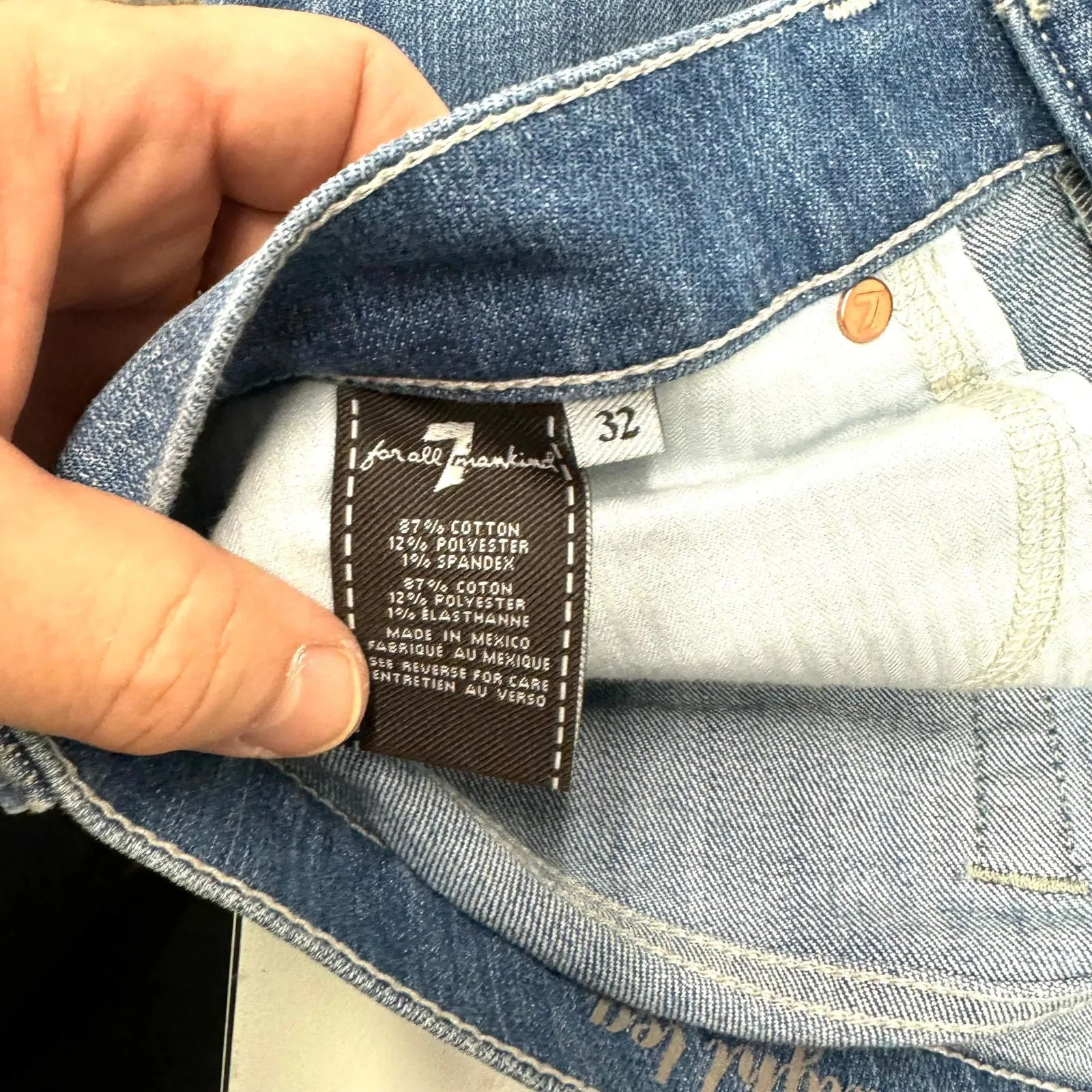 7 For All Mankind Women's Straight Leg Denim Jeans - Comfortable Fit for Everyday Wear - Available in Blue - Size 32