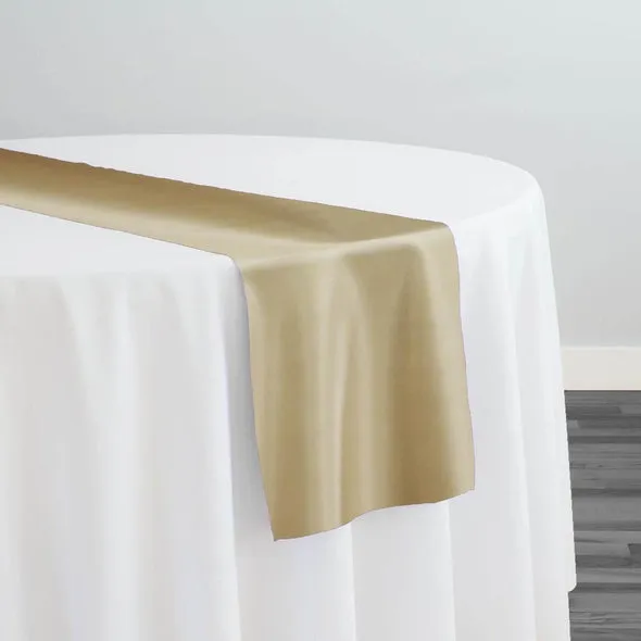 7pcs - Lamour (Dull) Satin Table Runner 14"x108" - Gold 1325
