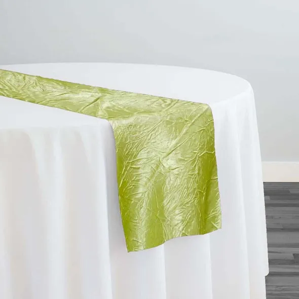 90pcs - Crush Satin (Bichon) Table Runner 14"x108" - Lime 37