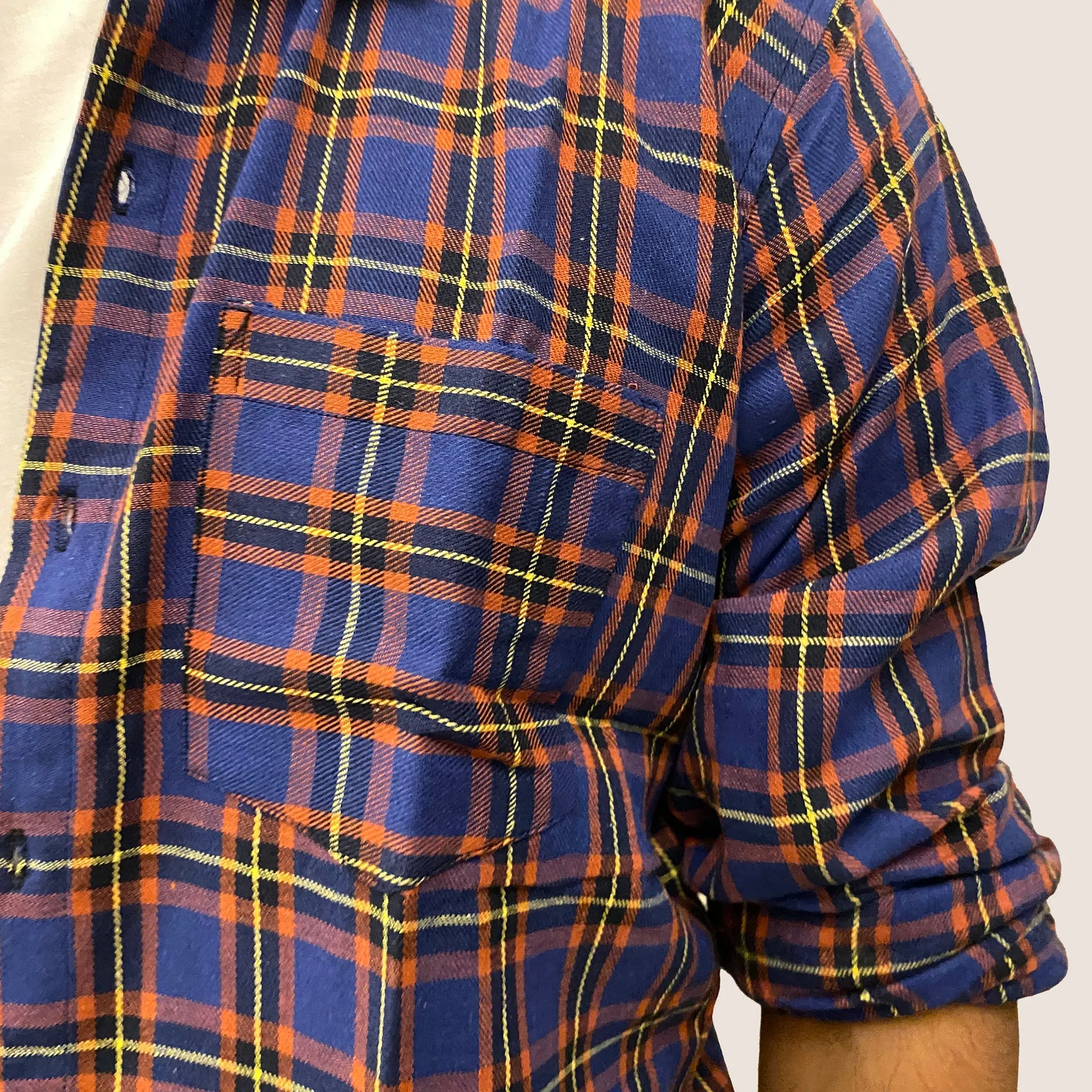 Blue checks cotton relaxed fit shirt