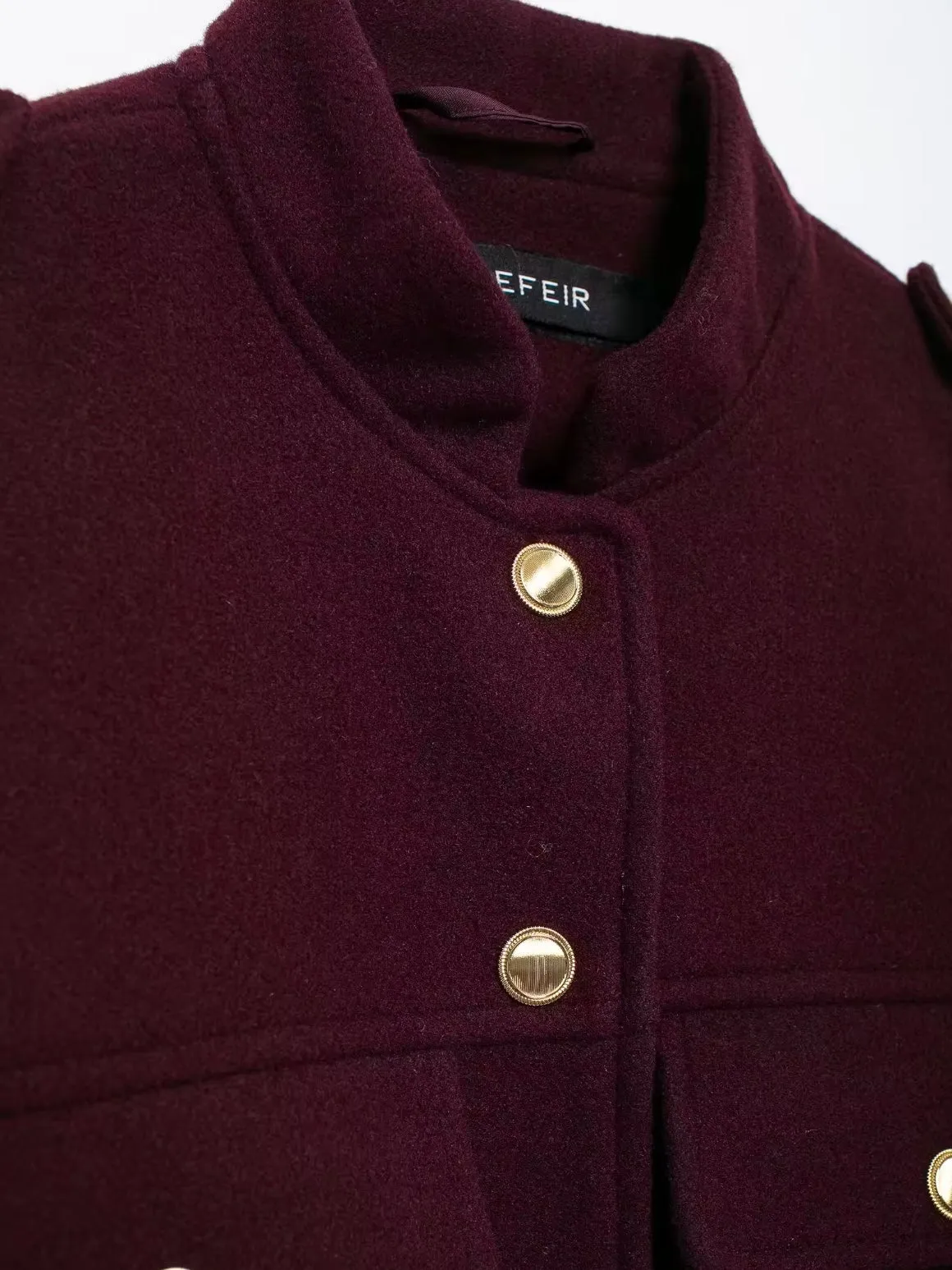 Burgundy golden buttons jacket