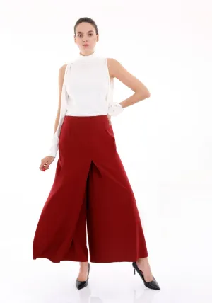 Burgundy High Waisted Palazzo Pants