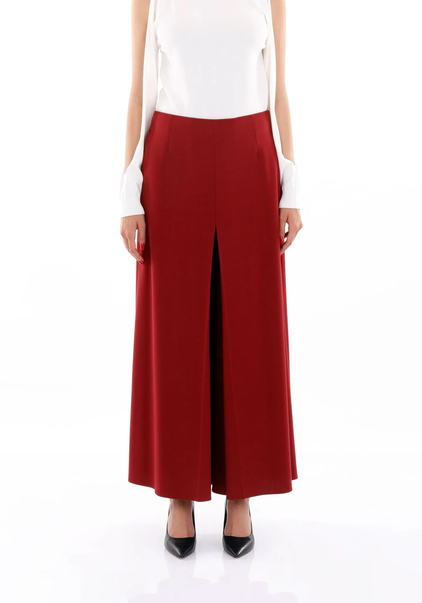 Burgundy High Waisted Palazzo Pants