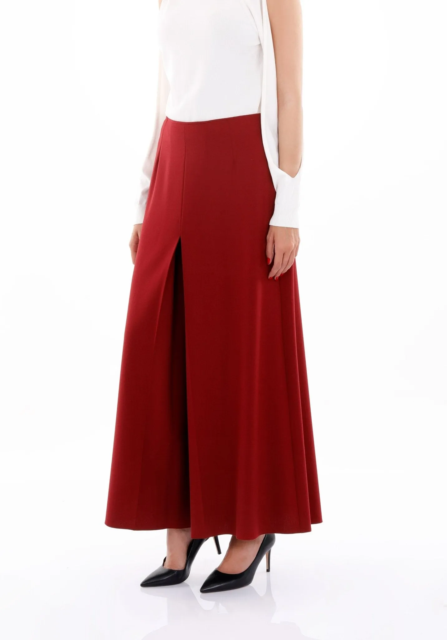Burgundy High Waisted Palazzo Pants