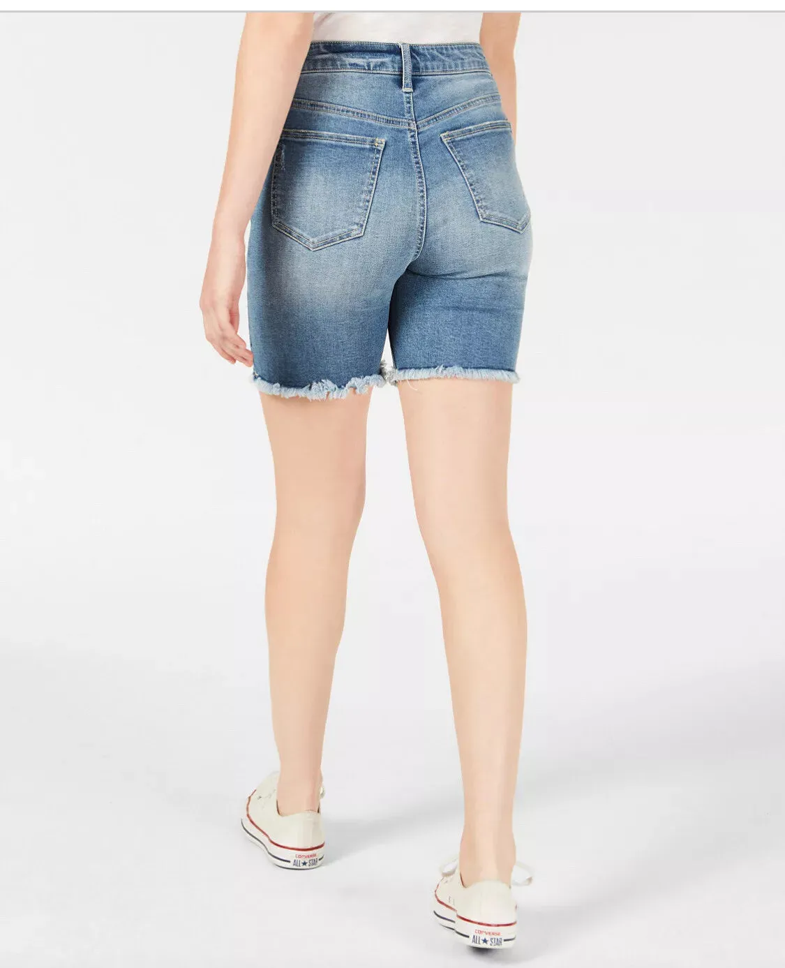 Celebrity Pink Juniors Ripped Denim Bermuda Shorts, Size 0