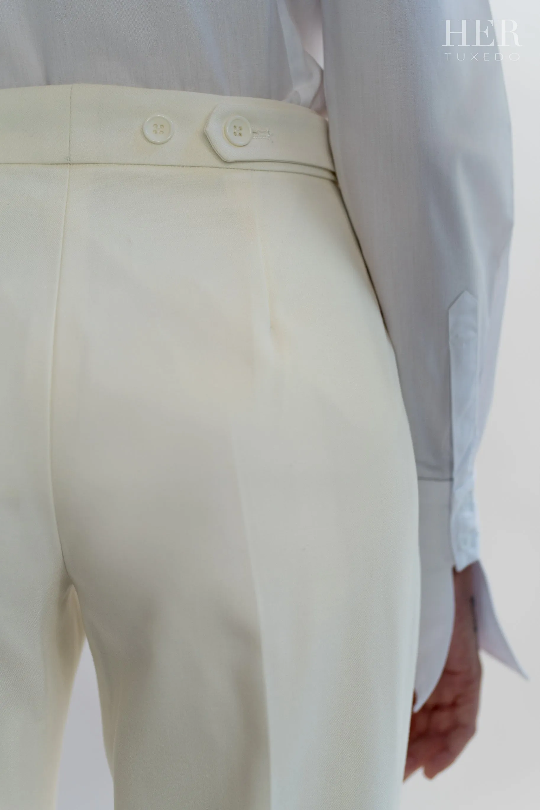 Classic Ivory Short Peak Lapel Tuxedo Suit (Two Piece) (Slim Fit)