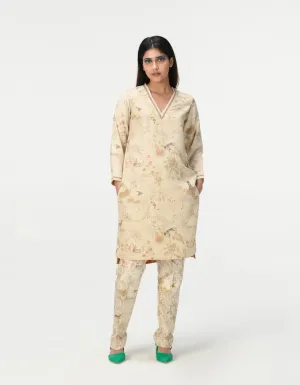 Classic Trousers Silk Brocade Ivory