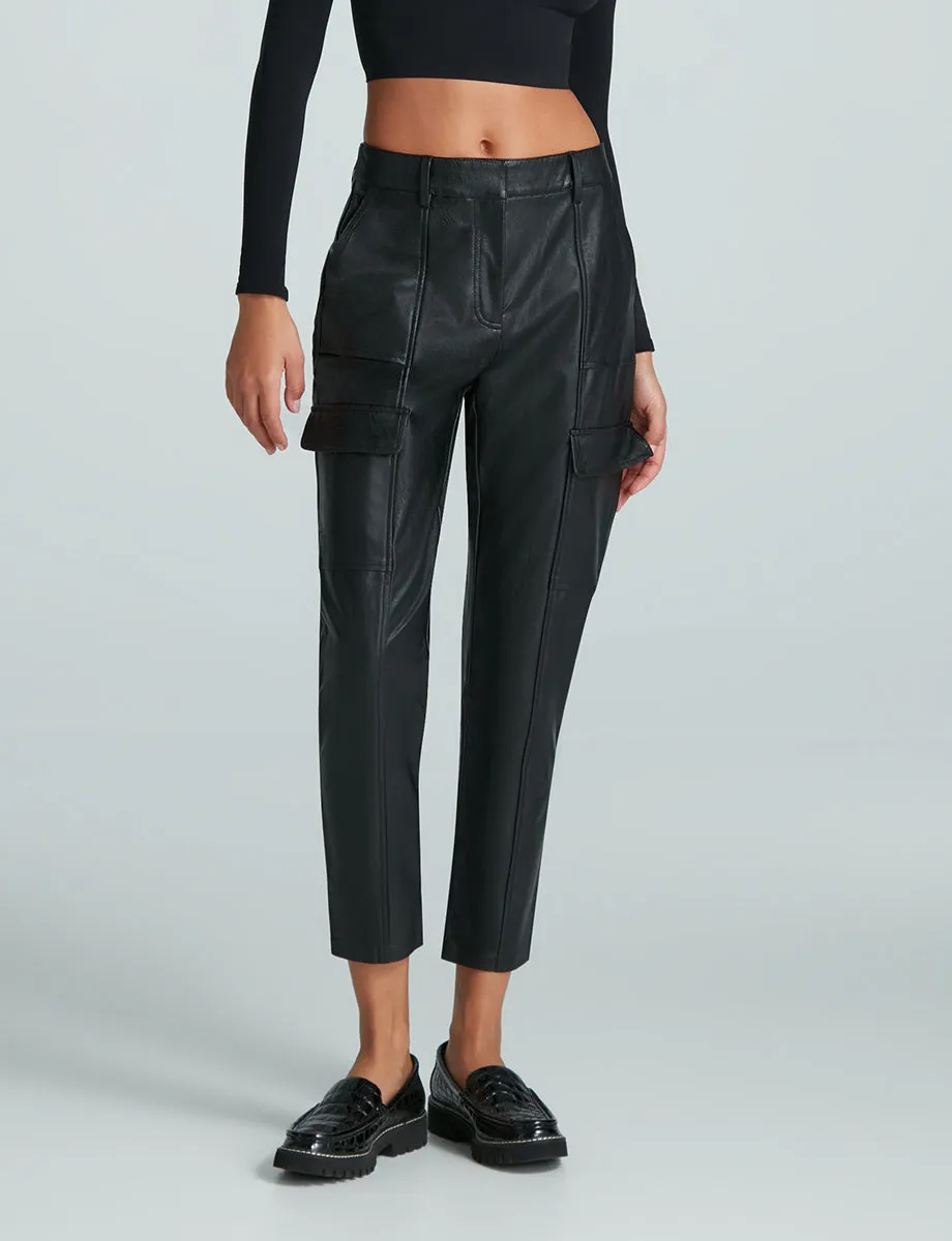 Faux Leather 7/8 Utility Trouser