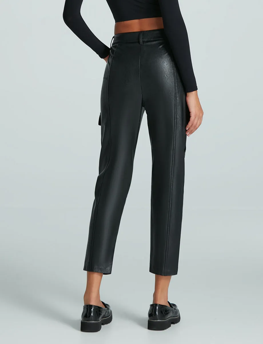 Faux Leather 7/8 Utility Trouser
