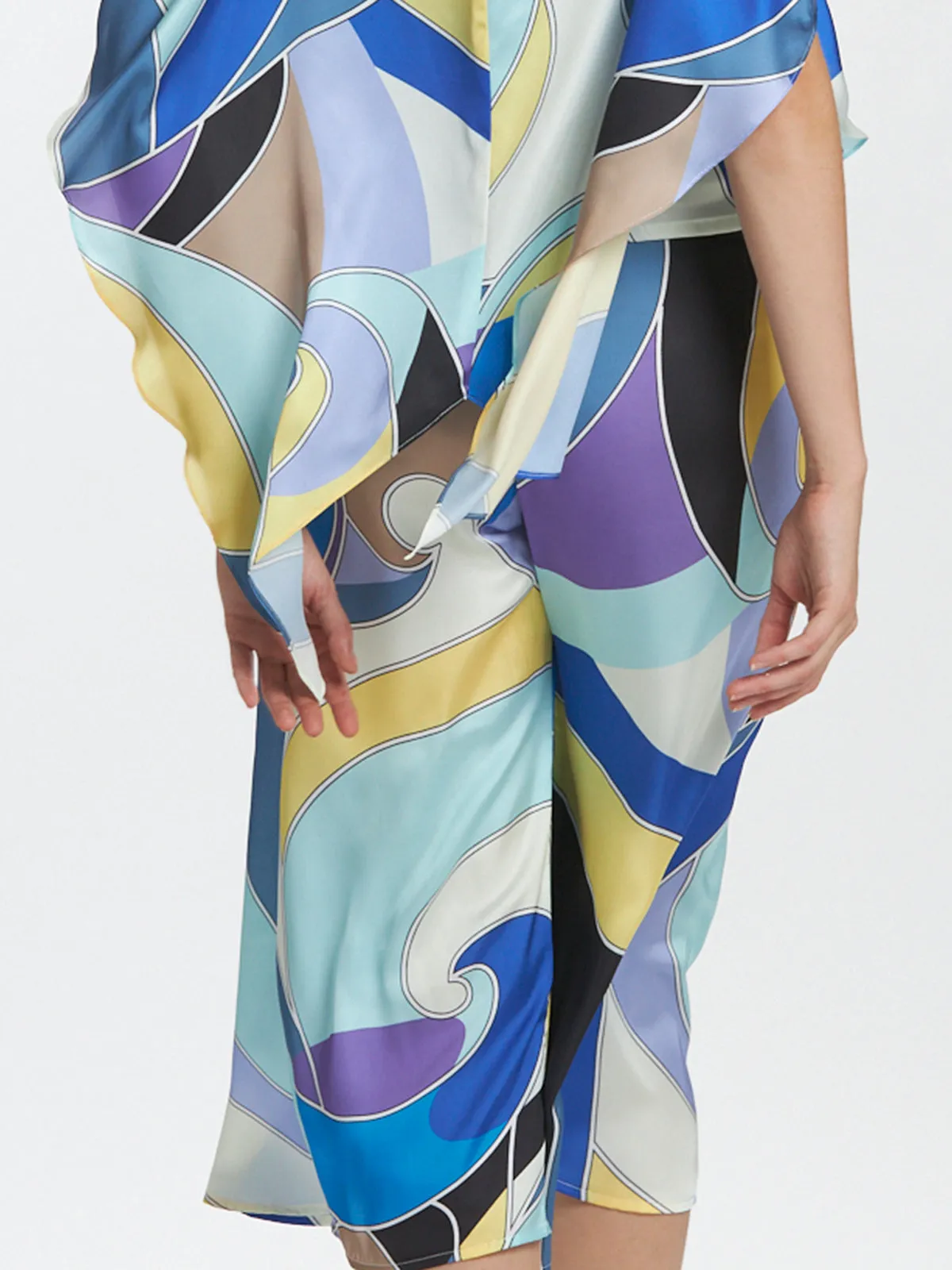 Geometric Print Wide Leg Culottes