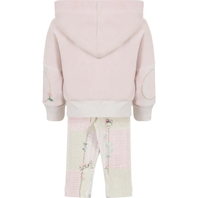 Girls Pink And Grey Legging Set