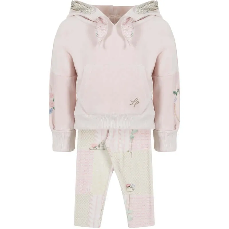Girls Pink And Grey Legging Set