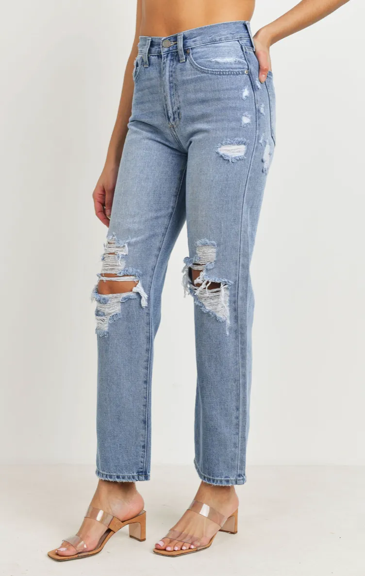 High Rise Straight Leg Dad Jeans
