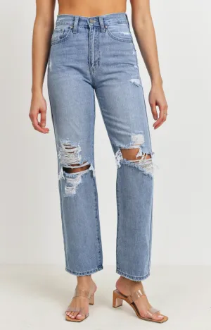 High Rise Straight Leg Dad Jeans