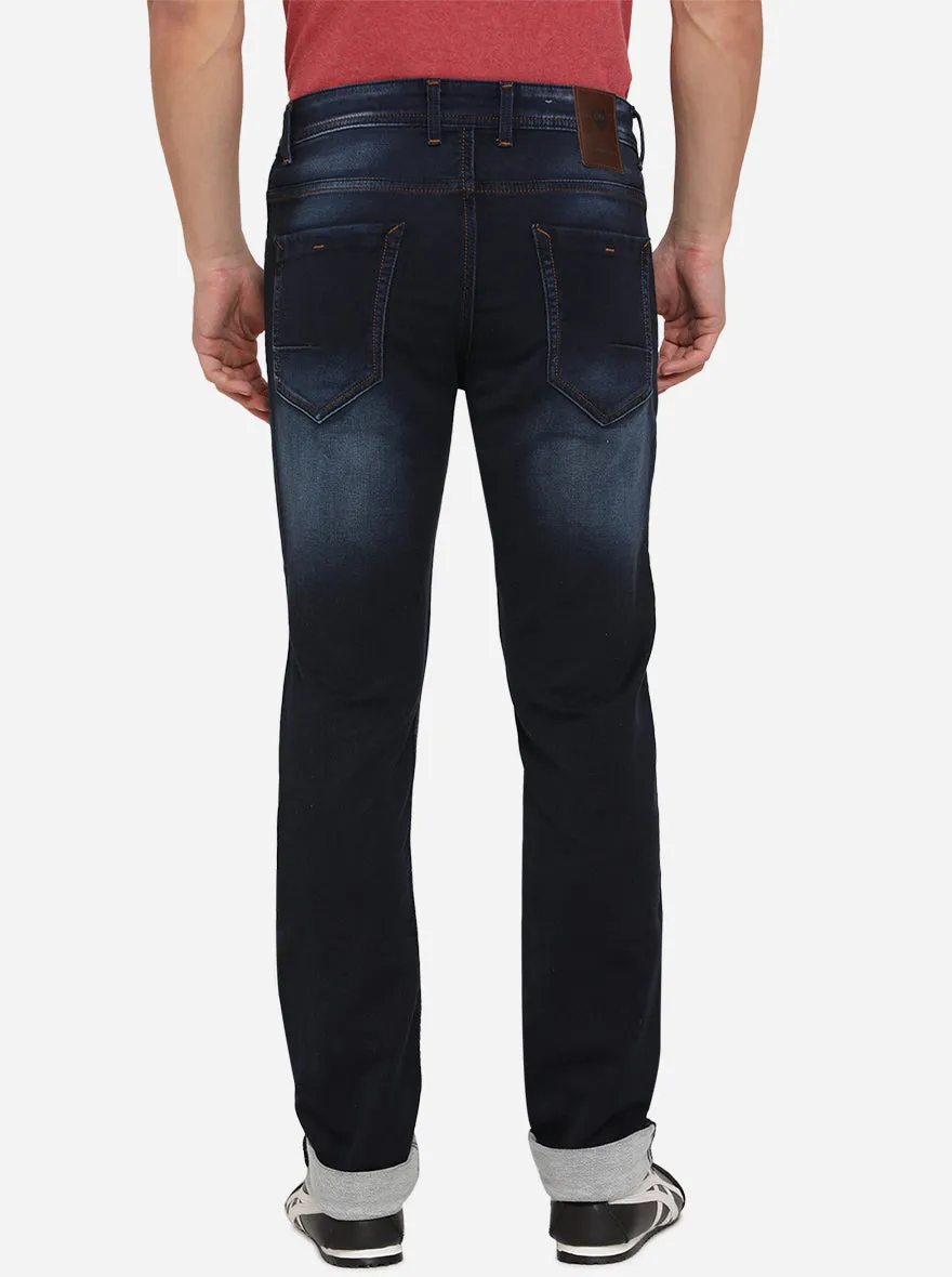 Indigo Blue Solid Slim Fit Jeans | JadeBlue