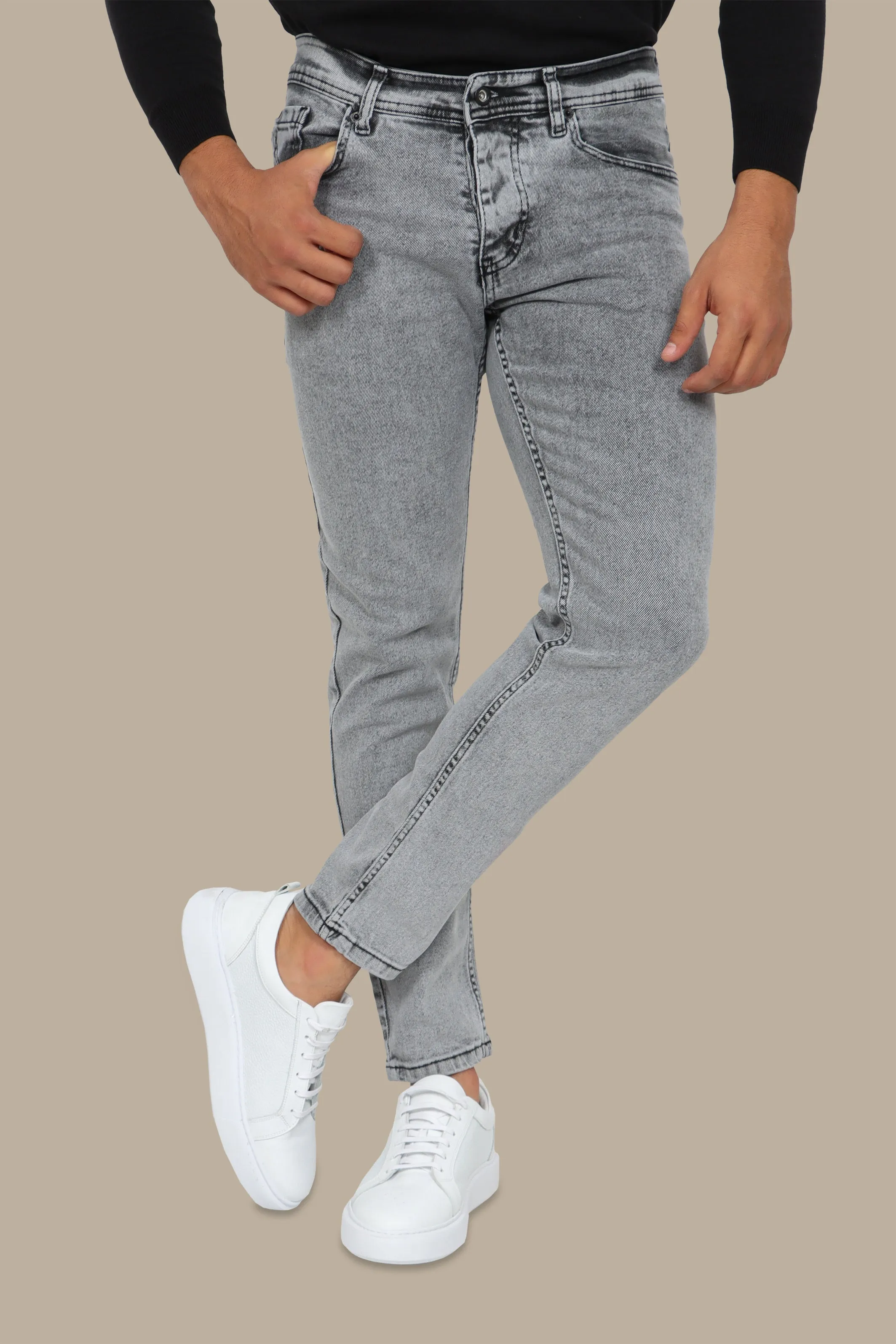 Jeans Délavé Slim Fit Grey