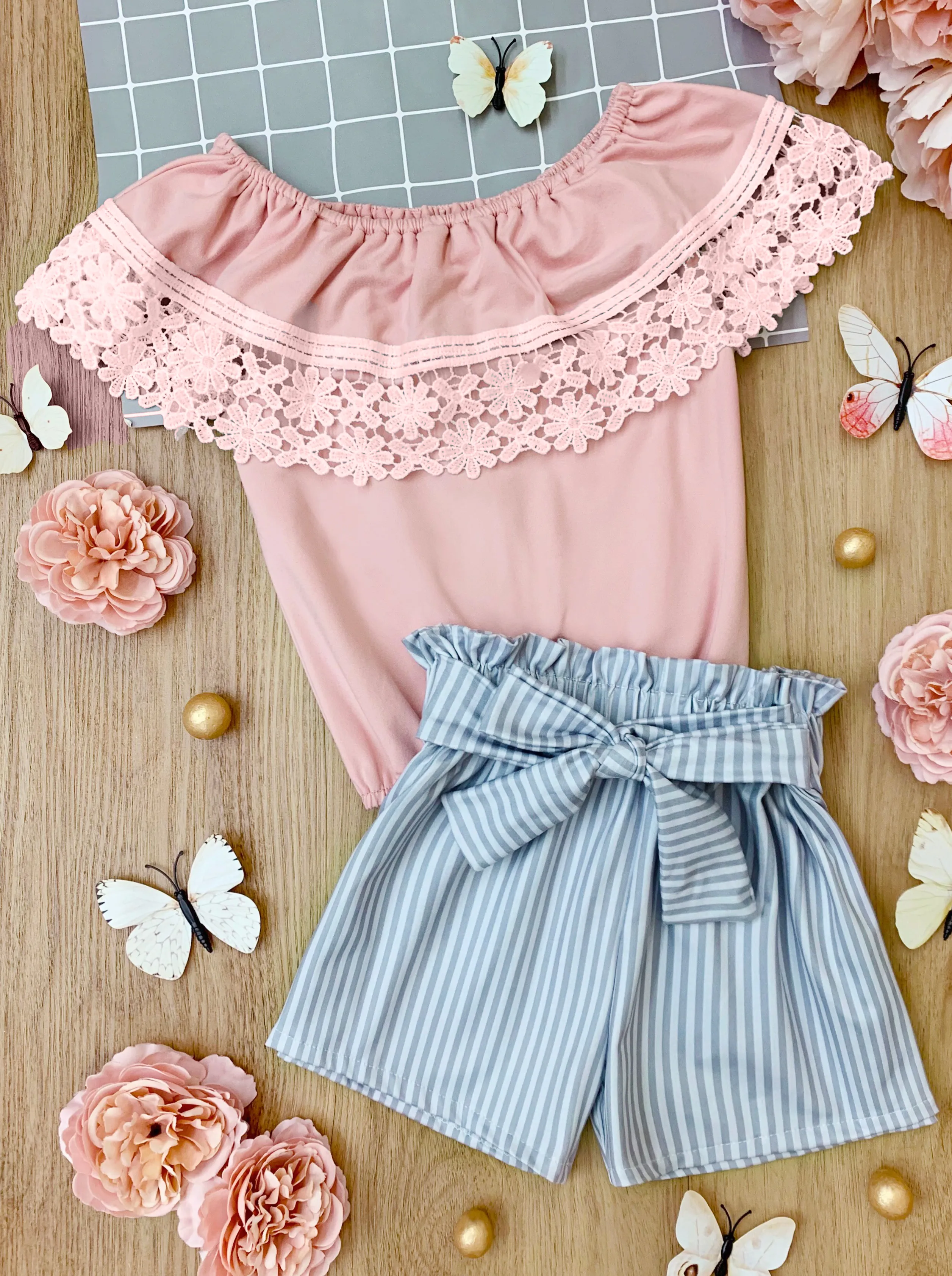 Keep It Cute Paperbag Shorts Set