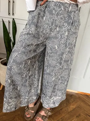 Lace Denim Culottes