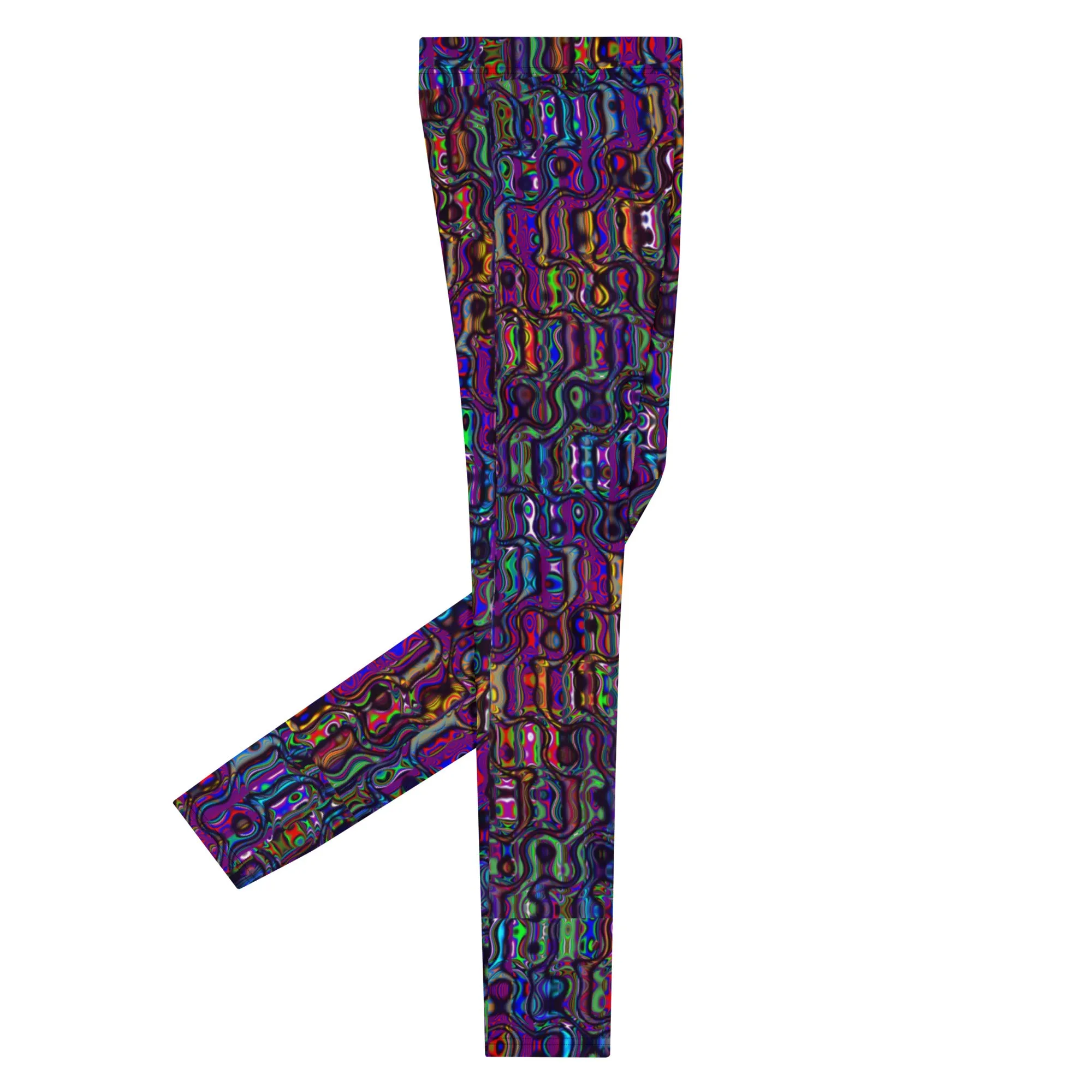 Men's Leggings, Multicolor, Purple Laquer, Rave Pants, Festival Tights, Gym Leggings, Wrestling Pants, Unusual Gifts for Him, Yoga Leggings