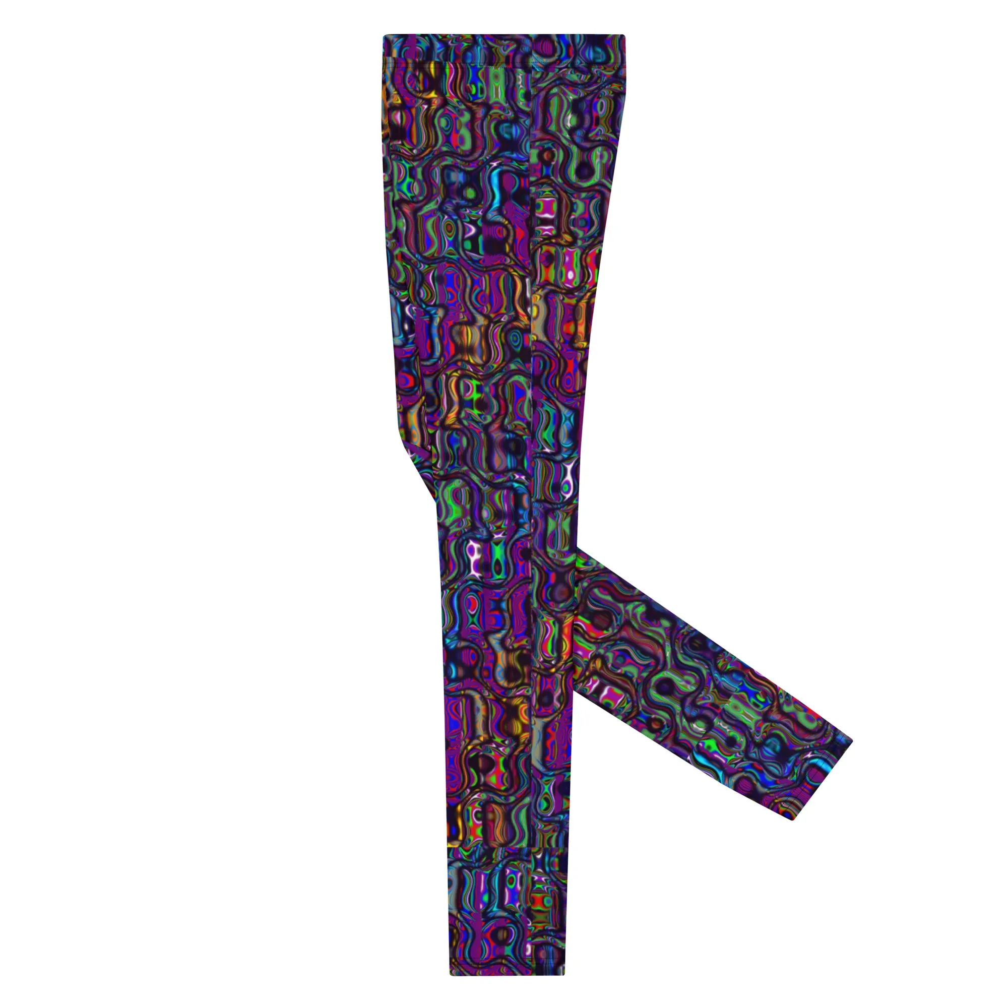 Men's Leggings, Multicolor, Purple Laquer, Rave Pants, Festival Tights, Gym Leggings, Wrestling Pants, Unusual Gifts for Him, Yoga Leggings