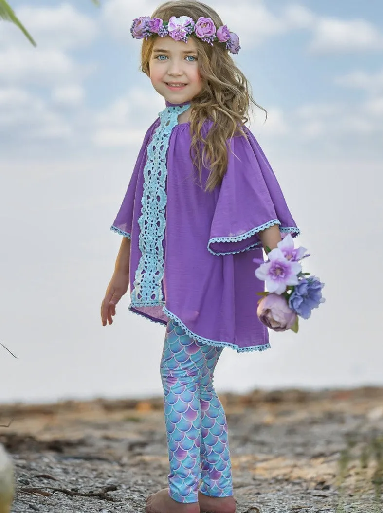 Mermaid Awakening Lace and Scales Legging Set