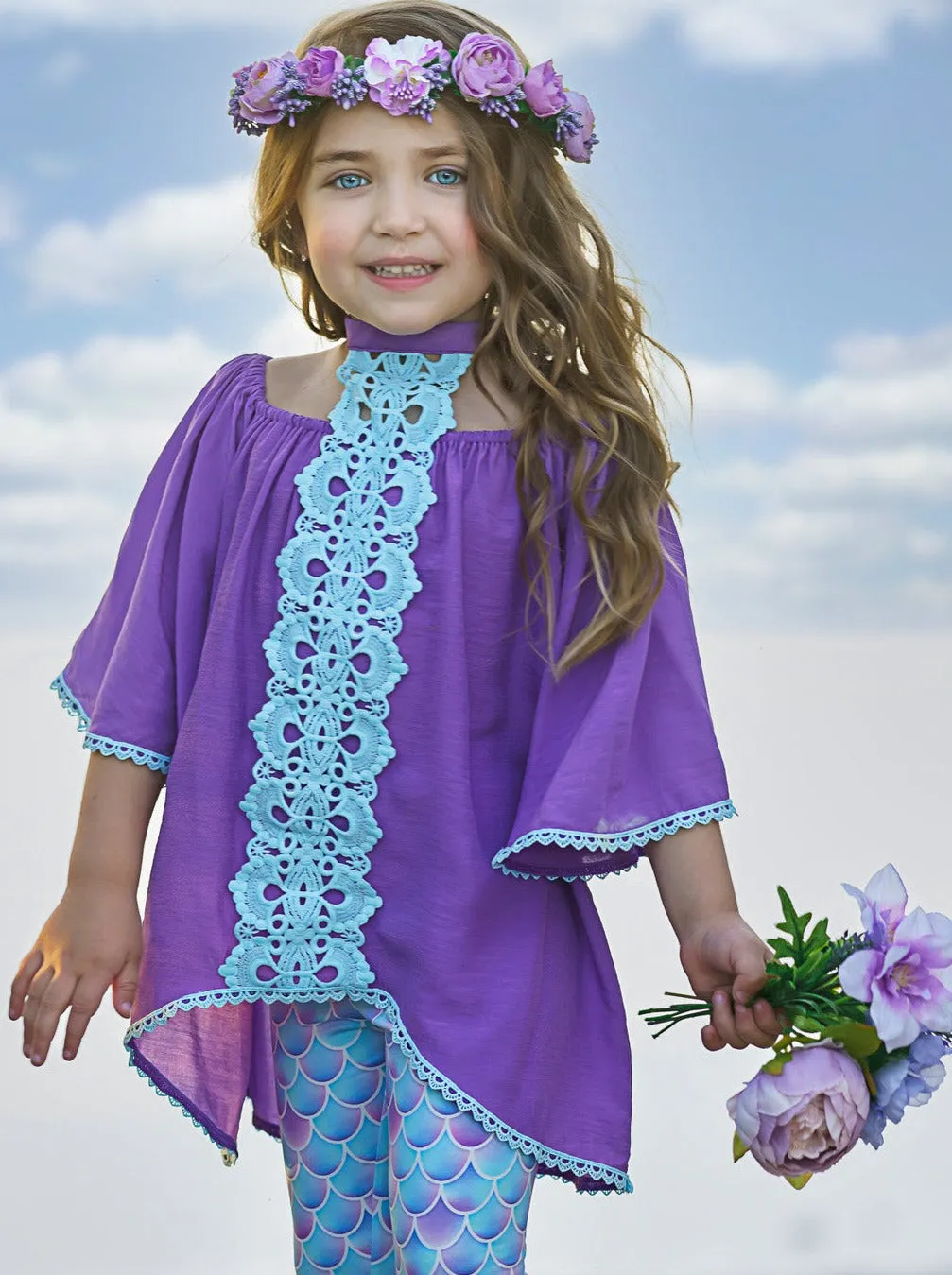 Mermaid Awakening Lace and Scales Legging Set