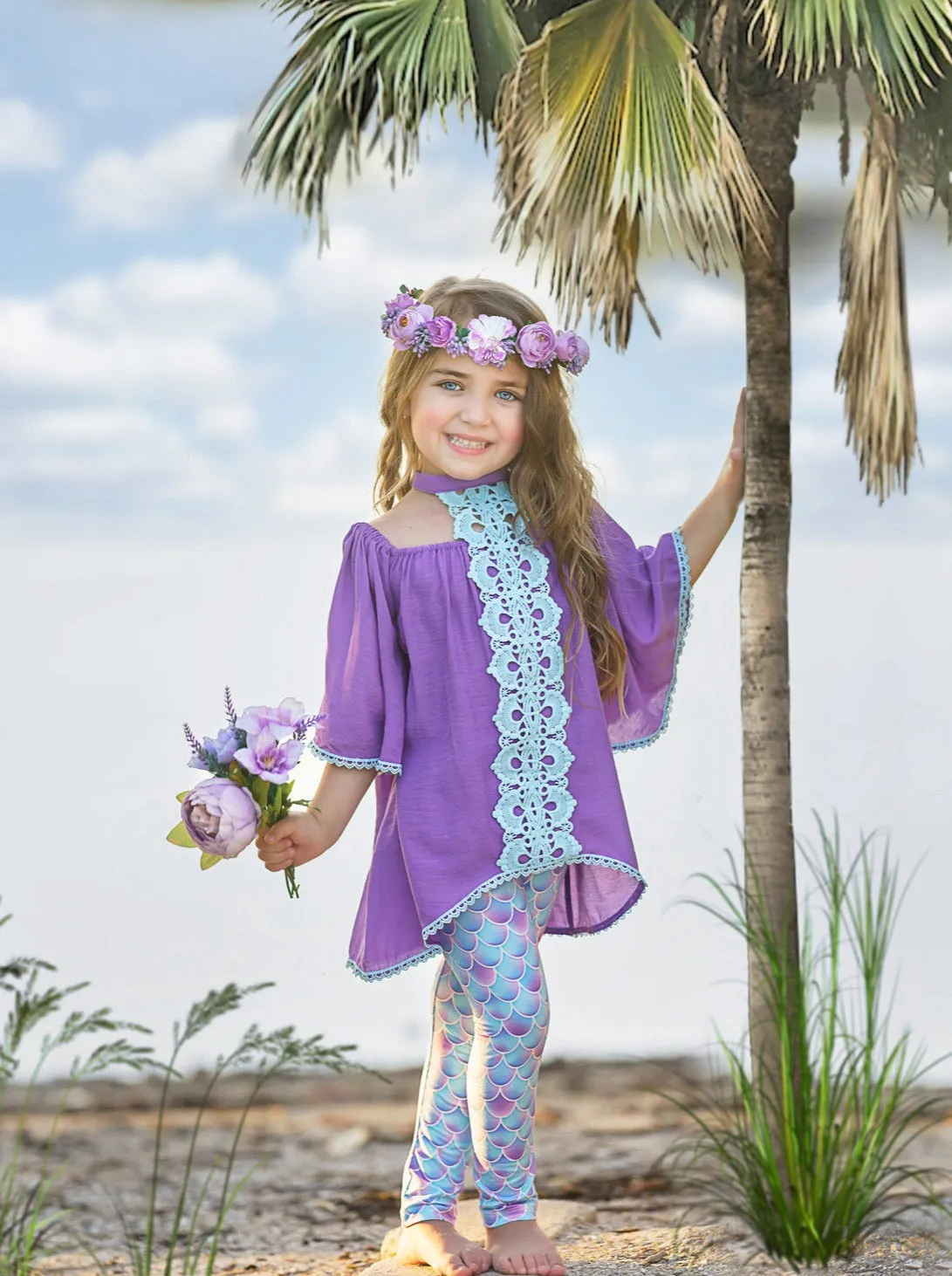 Mermaid Awakening Lace and Scales Legging Set