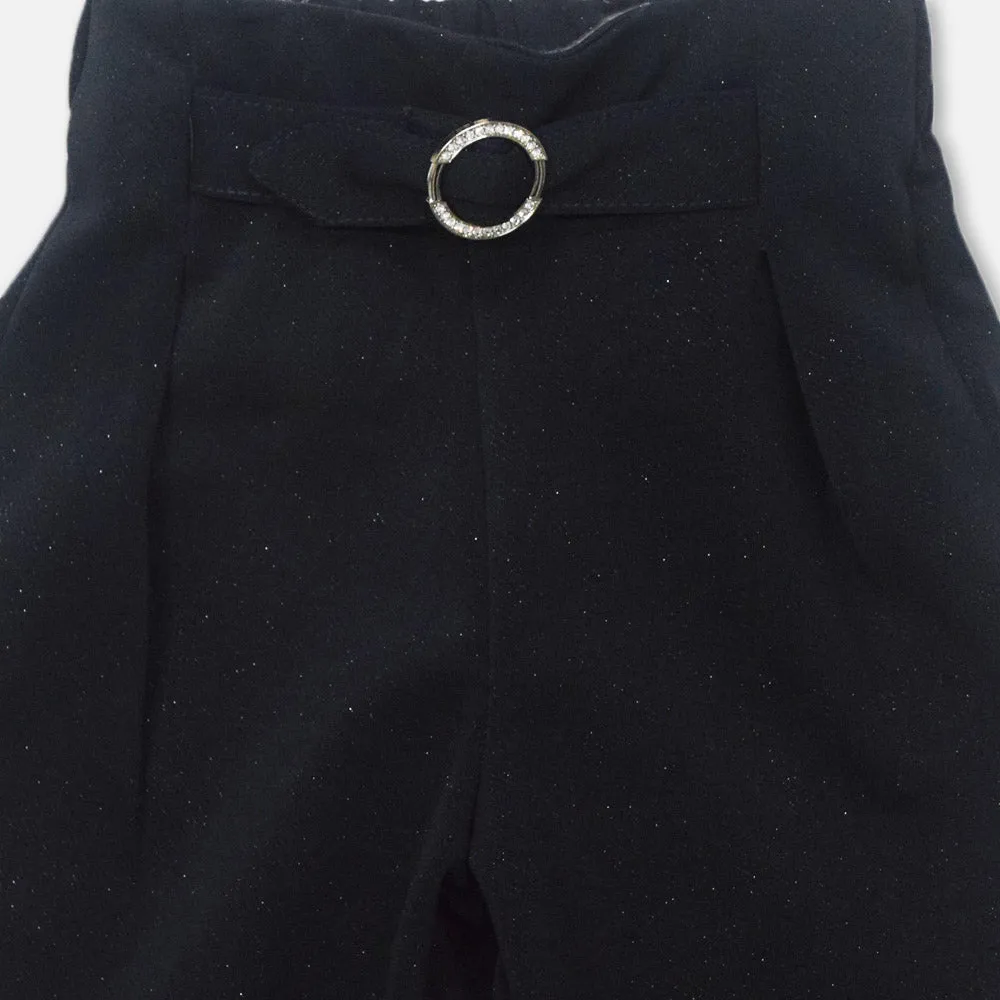 Navy Blue Glitter Wide Leg Pants