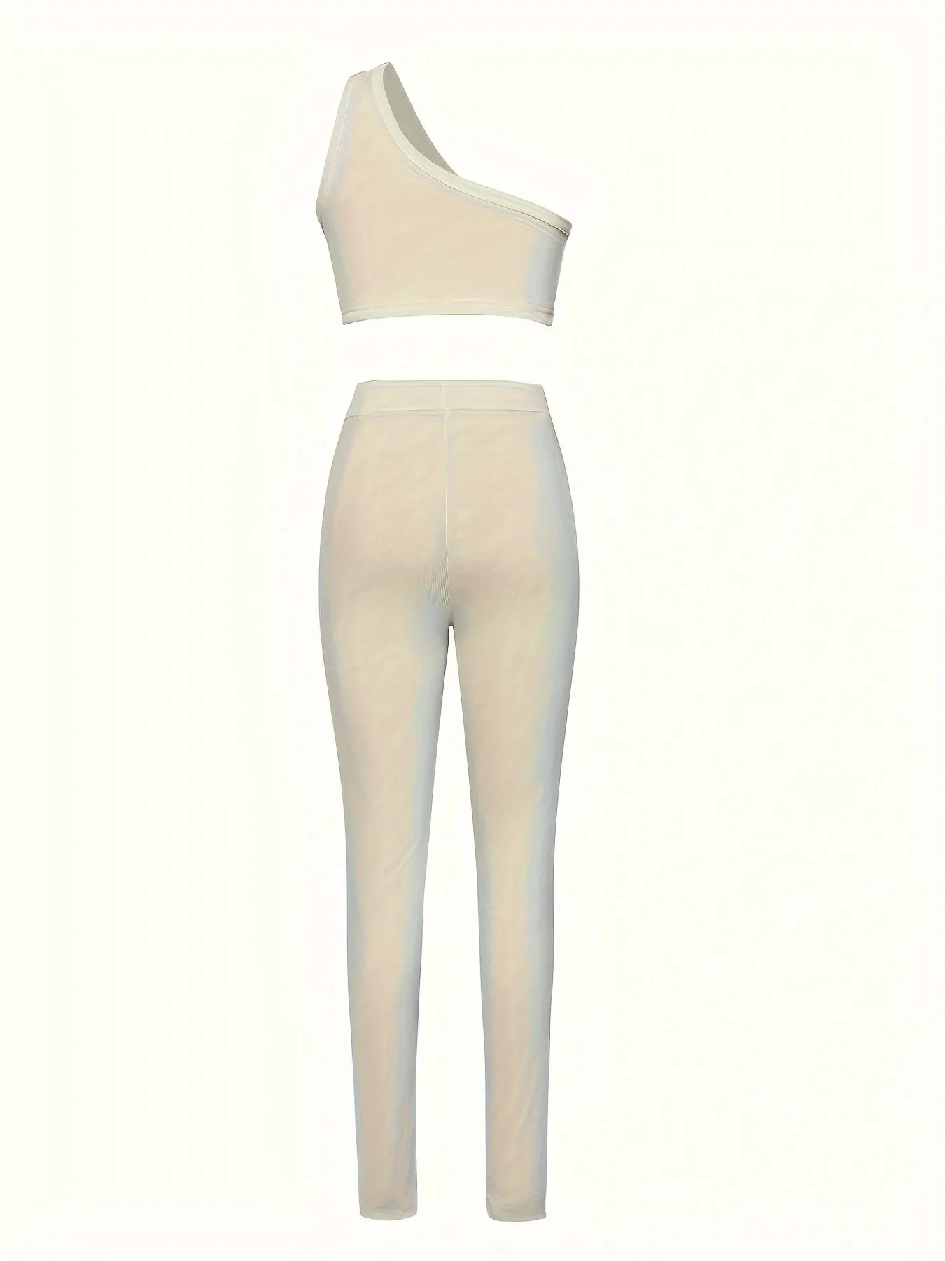 One Shoulder Cut Out Crop Top and High Waist Leggings Set