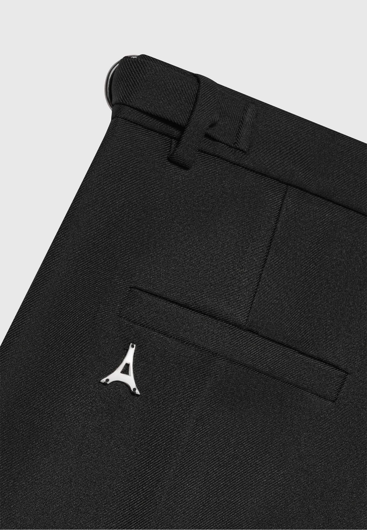 Relaxed Fit Textured Pleated Tailored Trousers - Black