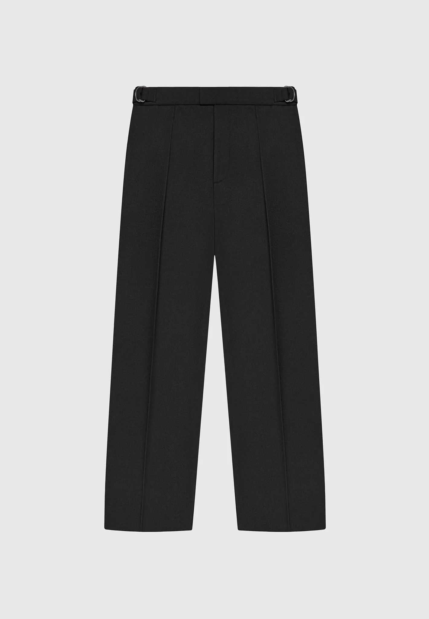 Relaxed Fit Textured Pleated Tailored Trousers - Black