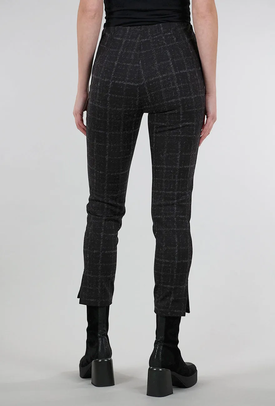 Rose Plaid Pant, Charcoal
