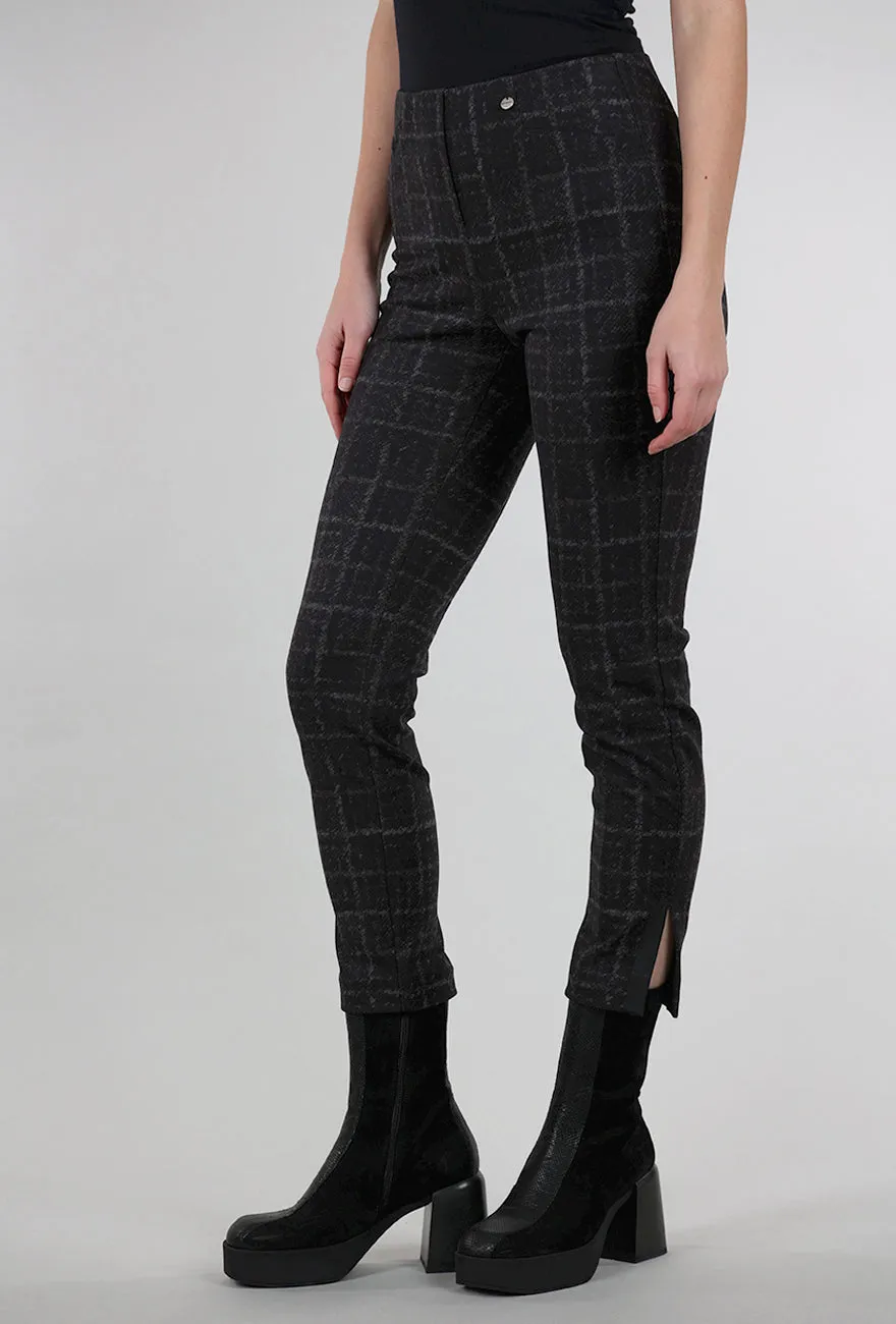 Rose Plaid Pant, Charcoal