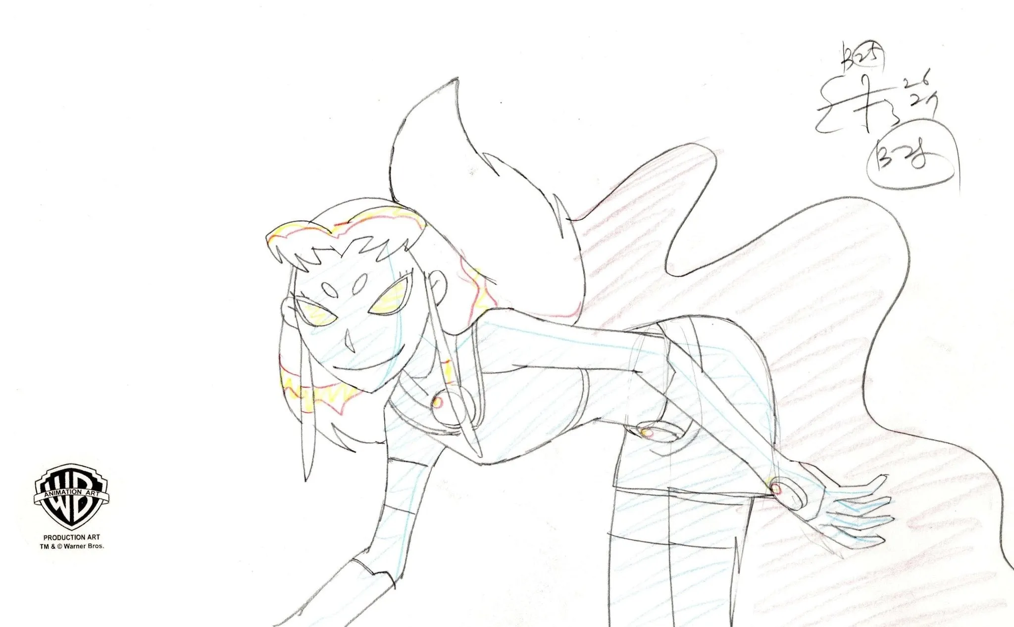 Teen Titans Original Production Drawing: Nega Starfire
