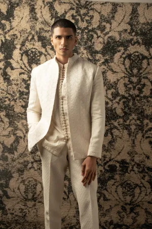 The Ivory Embroidered Bandhgala Set