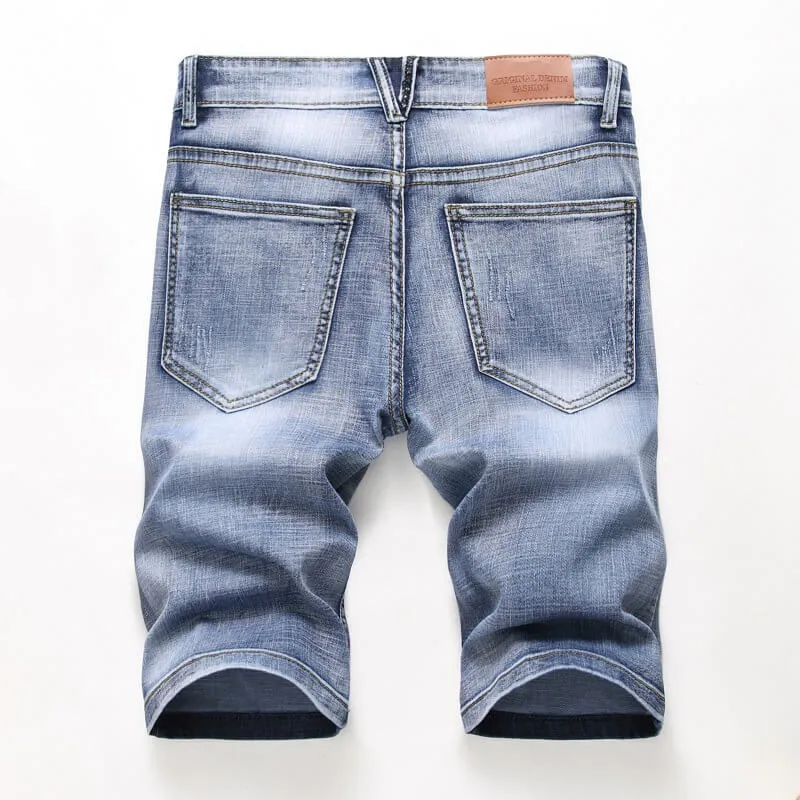 Vintage Individuality Mid Waisted Men's Ripped Jeans Shorts