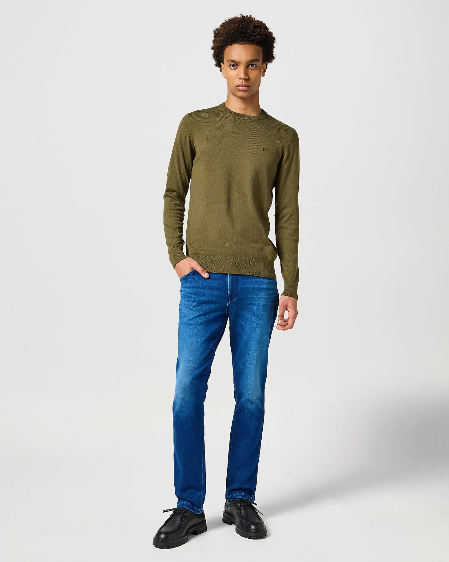 Wrangler Texas SLIM Mens Jeans - Blue Jam